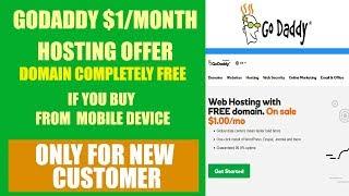 Godaddy $1 Month Web Hosting Offer With Domain Completely Free