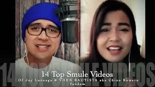 Non Stop 14 Top Smule Videos of Joy Lunzaga & VHEN BAUTISTA aka Chino Romero