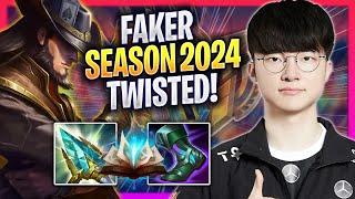 FAKER TRIES TWISTED FATE IN NEW SEASON 2024! - T1 Faker Plays Twisted Fate MID vs Akshan!