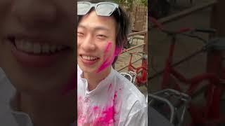 I celebrated HOLI with my best friend in INDIA |  Festival of color #vlog #holi2023 #koreaninindia