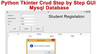 Python Tkinter Crud Step by Step GUI Mysql Database