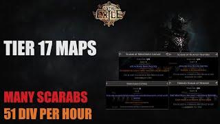 (PoE 3.24) T17 Maps - Low investment High Scarab % (10 Maps 51 div)