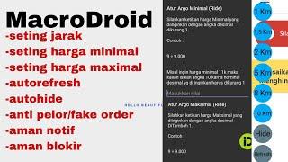 Cara Seting Macrodroid Indriver ,Setting Harga,sortir harga seting jarak AMAN BLOKIR