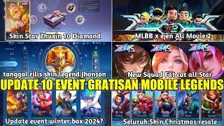 BOCORAN 10 EVENT GRATISAN MOBILE LEGENDS 2024/2025! LEGEND JHONSON, STAR ZHUXIN 10 DM, WINTER BOX