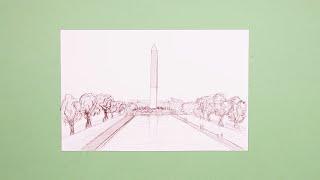 Washington Monument drawing | Pencil Sketching Tutorial