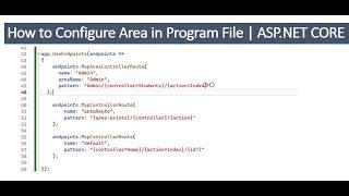 ASP.NET CORE 6.0 to Configure area in program.cs file