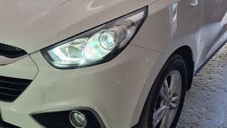 Hyundai IX35 улучшение света фар.Установка Bi-Led линз. #automobile #ремонт #автосервис #топ