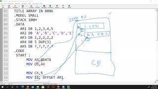 8086 Assembly Programming : Arrays Part one