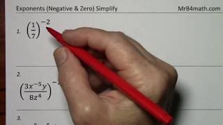 Exponents (Negative & Zero)-  Rules Explained & Examples Worked