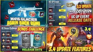  BGMI NEXT UC UP EVENT RELEASE DATE | M416 GLACIER BACK IN PREMIUM CRATE  BONUS CHALLENGE UNLOCK