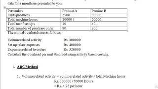 ABC costing problem 2 (6 Marks)