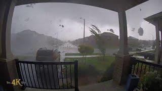 Canada: Doorbell view of Barrie tornado + drone view of destruction path 7-15-2021