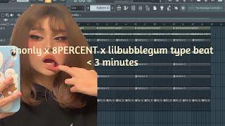 how to make 1nonly x 8percent x lilbubblegum type beat in under 3 minutes