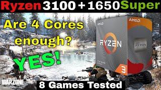 Ryzen 3 3100 OC + GTX 1650 Super Benchmark in 8 Games | FPS Test