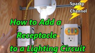 How to Add a Receptacle to a Lighting Circuit