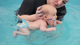 Sati is 2 months old :) First time in the pool!