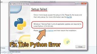 Python Setup Failed SP1 Error | Change to Service Pack 1 in Windows 7 Fix | Solutions #1
