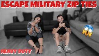 TRYING TO ESCAPE MILITARY HEAVY DUTY ZIP TIE HANDCUFFS!! (ESCAPE TRAP)