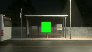 Bus Stop Billboard - Variant 1 - Billboards Green Screen Pack