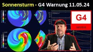 Geomagnetischer Sonnensturm G4 rast auf Erde zu - Einschlag am 11.05.24
