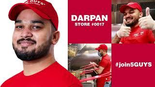 Five Guys Crew: Darpan. Store# 0017