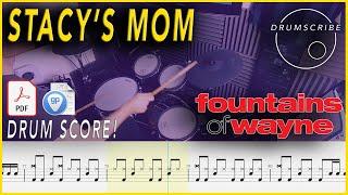 Stacy's Mom - Fountains Of Wayne | Drum SCORE Sheet Music Play-Along | DRUMSCRIBE