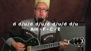 Rockabilly guitar cool rhythm gallop lesson on Gretsch electric with slapback delay reverb