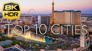 USA Top 10 Cities 8K HDR Ultra HD | Drone and Camera Footage