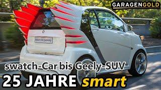 25 Jahre smart - vom swatch-Car bis zum Geely-SUV - Top 7 | Garagengold