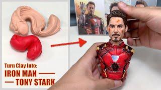 Iron Man - Tony Stark (Robert Downey Jr.) made from polymer clay, figure modelling【Clay Artisan JAY】