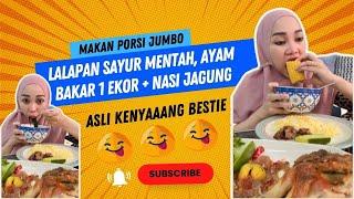 Mukbang Lalapan Sayur Mentah, Ayam Bakar 1 Ekor + Nasi Jagung