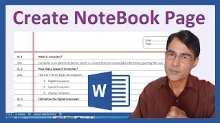 How to Make Notebook Page in MS Word | MS Word Notebook page | Notebook page create in MS Word