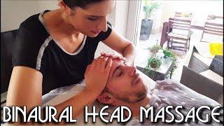  Face and Head Massage - BINAURAL recording - ASMR no Talking