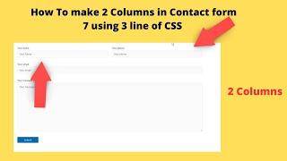 How To make 2 Columns in Contact Form 7 using 3 line of CSS || Contact Form 7