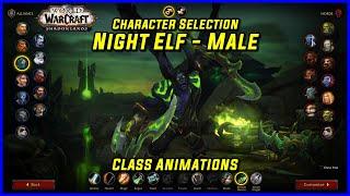 WoW Class Animations - Night Elf Male - WoW Shadowlands  Character Creation Screen