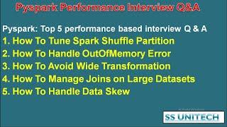 10. pyspark performance tuning interview questions and answers | top 5 pyspark performance killers