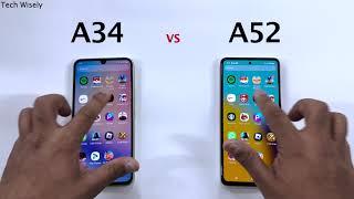 SAMSUNG A34 vs A52 Speed Test