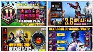  A11 Royal Pass All Rewards | Bgmi Next Mythic Forge Confirm Rewards |Bgmi Next Uc Bonus Event Date