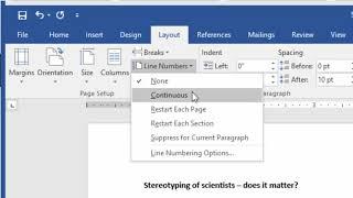 Inserting Line Numbers into Word documents