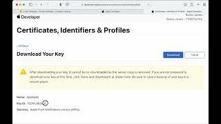 iOS App - Generate .p8 file for APN Firebase Cloud Messaging not .cert