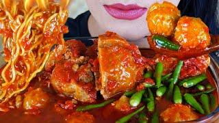 ASMR BAKSO JUMBO ISI DAGING PEDAS BAR BAR | EATING SOUNDS