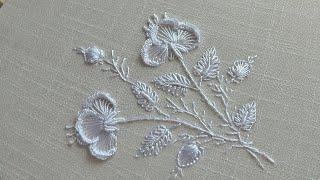 Amazing White Rose Easy White Embroidery
