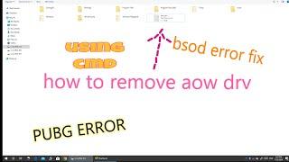 How to remove aow drv by cmd| PUBG MOBILE ERROR IN GAMELOOP   BSOD