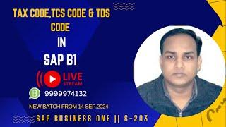 Tax code configuration in SAP Business One Live Streaming at 8 AM