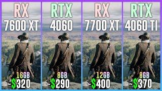 RX 7600 XT vs RTX 4060 vs RX 7700 XT vs RTX 4060 TI - Test in 25 Games