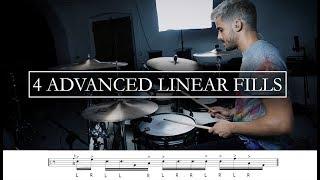 4 Advanced Linear Fills - Drum Tutorial with transcriptions