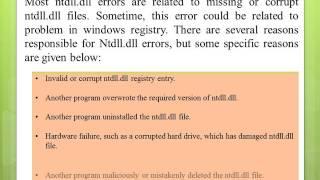 How To Fix NTDLL Errors