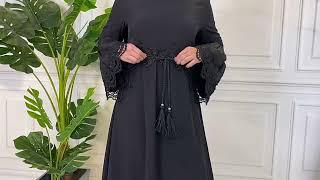 Modern Lace Black Abaya Dress For Muslim Women | Abaya Dress | Muslim Dress