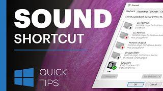 Shortcut to Sound Control Panel - Quick Tips