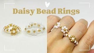 How to Make Flower Beaded Rings -  Daisy Bead Ring